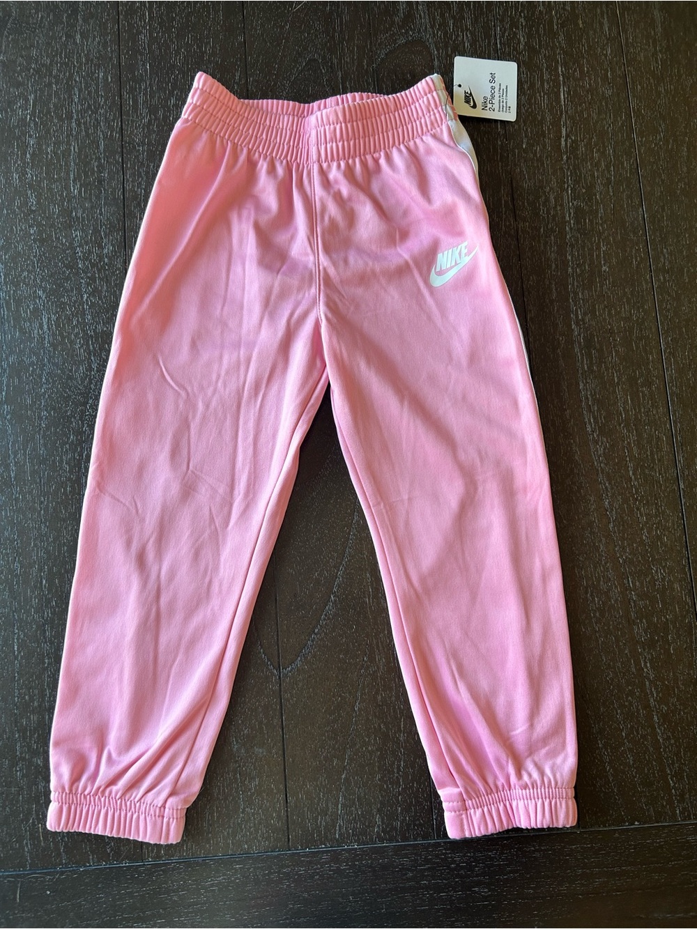 Nike Girls Pink Sweatpants with White Swoosh Logo - Pants Only